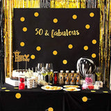 Gold glitter “50 & Fabulous” banner for 50th birthday or milestone celebration décor