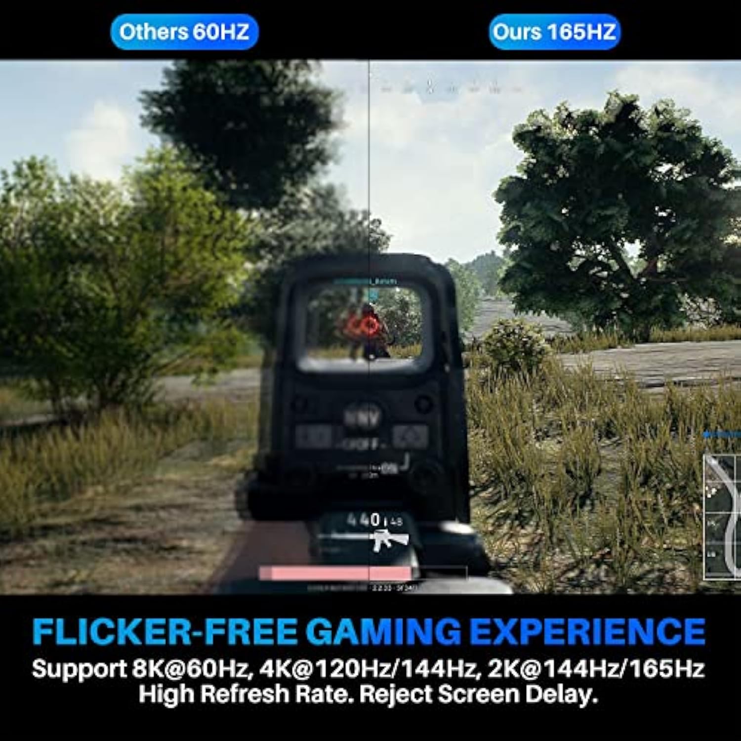 8K Displayport Extension Cable 25 Feet, Braided Dp To Dp Extended 1.4 Cord(Fro