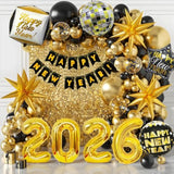 7pc 22in Happy New Year 2026 Foil Balloons Disco Party Decorations