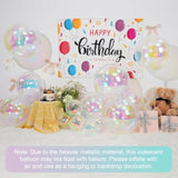 12-Pcs Iridescent 4D Foil Balloons Set Holographic Party Decoration