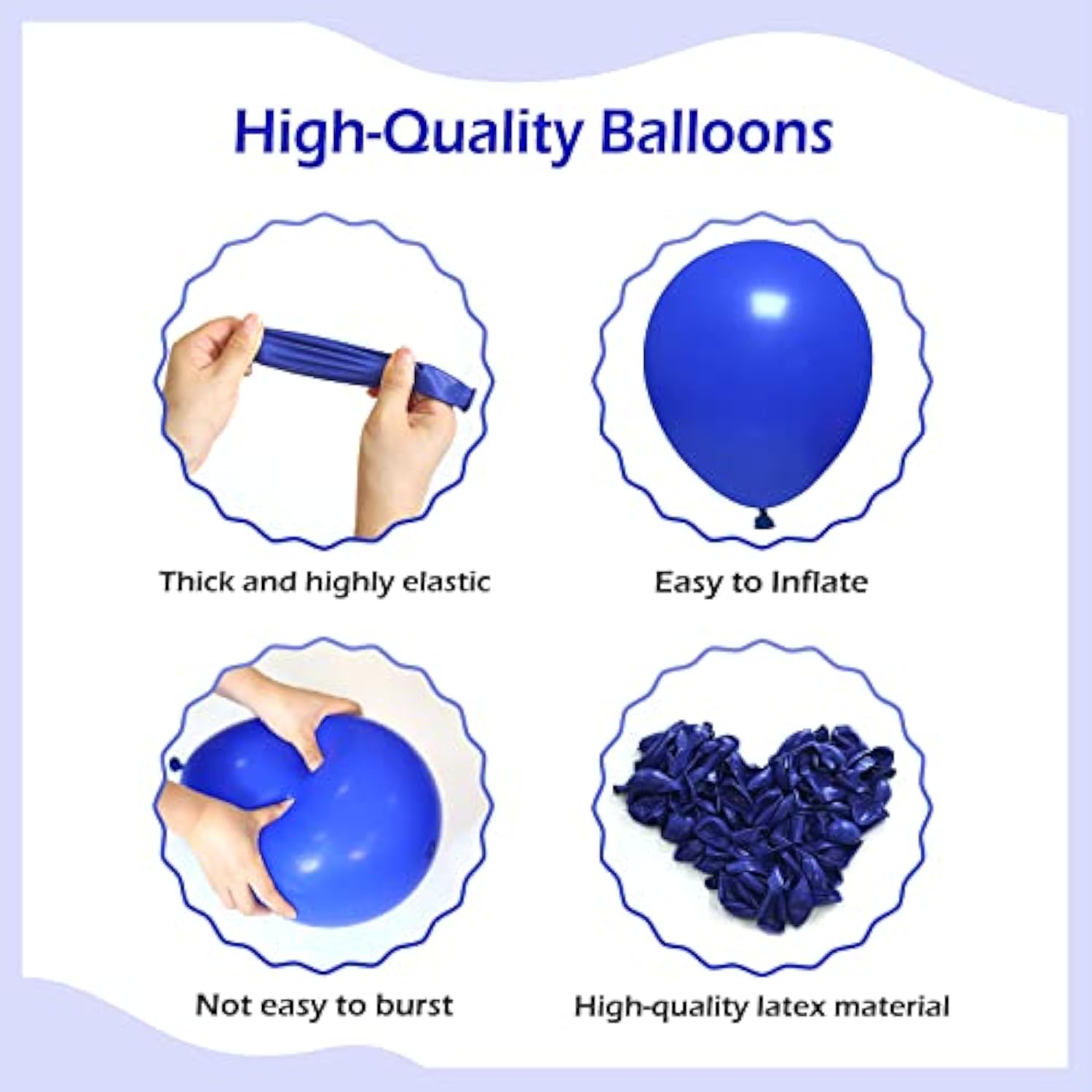 110pcs Royal Blue Balloon Arch Kit – Mixed Sizes for Birthday, Wedding & Party Decor