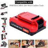 2Pack Compatible With Porter Cable 3.0Ah 20V Battery, Replacement For Porter-Cable 20-Volt Battery Pcc681L Pcck6118 Pcck647Lb Pcc685Lp Pcc682L Pcc680L 20Volt Max Cordless Tool Battery Packs