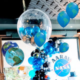 24Pcs Earth Balloon 22inch 4D Earth Globe Balloons Jumbo World Map Foil Balloons, Blue Green World Latex Planet Round Sphere Balloon for Earth Day Travel Birthday Party Decorations Supplies