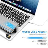 Usb C 180 Degree Adapter (1 Pack), U Shape Usb C Adapter 40Gbps, Usb Type C Ma