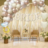 62pcs Beige Bridal Shower Kit with Balloons, Veil, Curtains & Wedding Decor