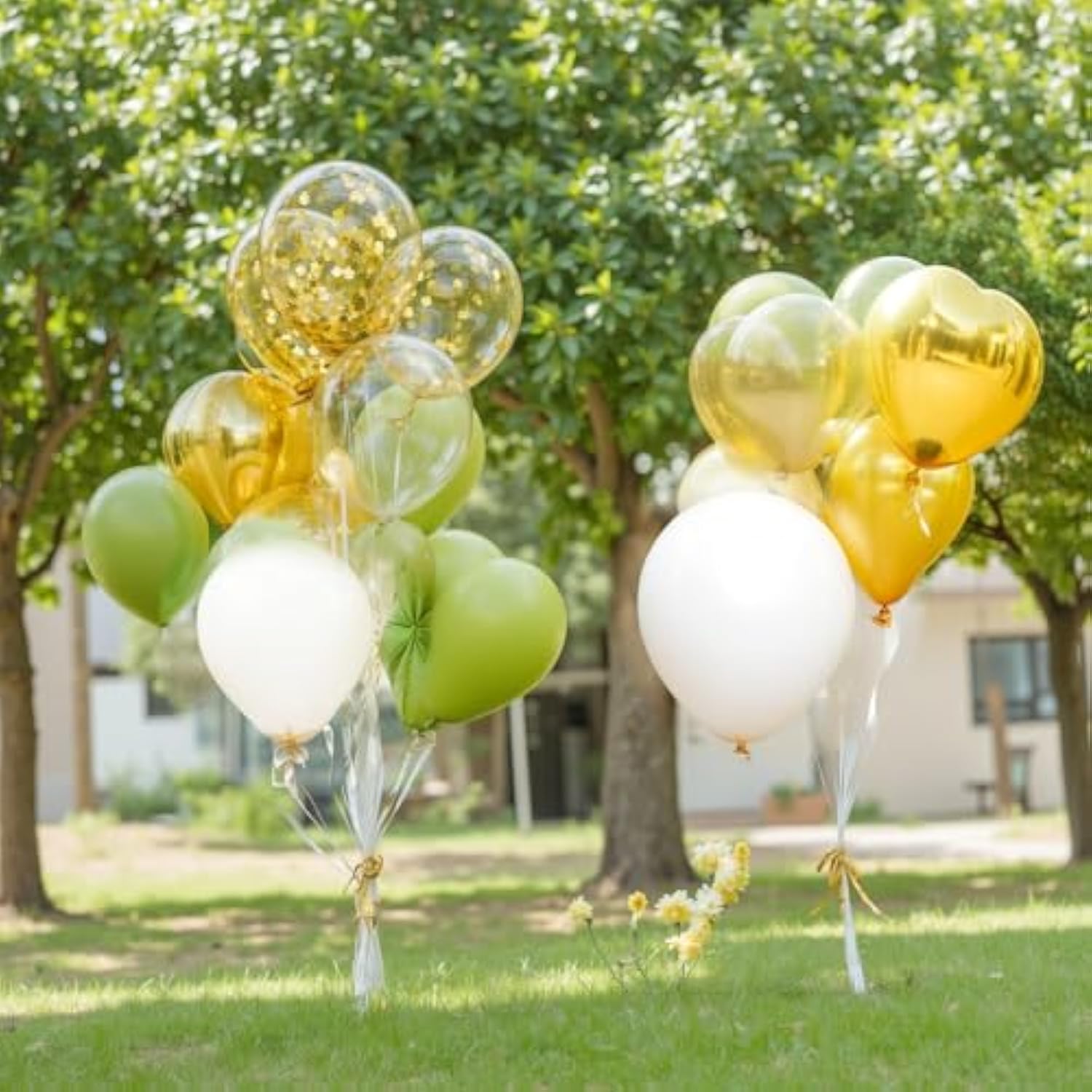 Sage Green Balloon Garland Kit, 150Pcs Arch Kit Different Sizes Latex Balloons Gold Olive Green Confetti Metallic Balloons For Jungle Family Reunion Woodland Theme Party St. Patrick'S Day D