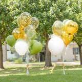 Sage Green Balloon Garland Kit, 150Pcs Arch Kit Different Sizes Latex Balloons Gold Olive Green Confetti Metallic Balloons For Jungle Family Reunion Woodland Theme Party St. Patrick'S Day D