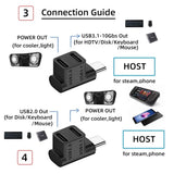 xiwai USB3.1 Type C Male to Dual Female Power Data Splitter Adapter Up Angled