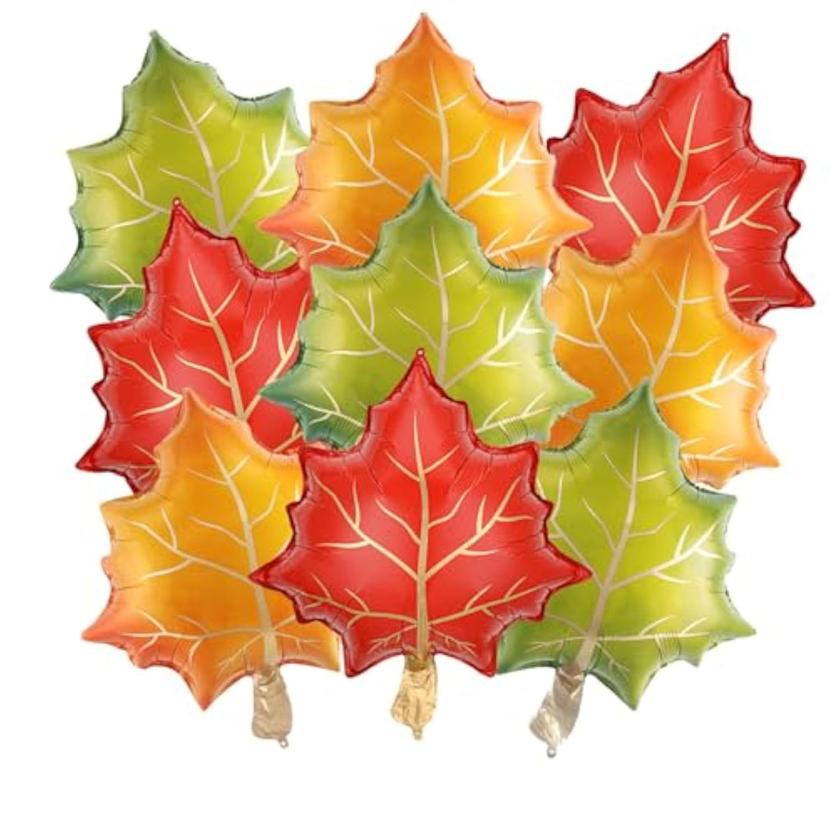 9 Pcs Fall Maple Leaf Foil Balloons 24 Inch Autumn Leaves Thanksgiving Party Decor