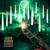 12 Pcs Floating Candles With Wand Led Magic Hanging Candle Battery Operated Candle With 13 Batteries Include Flickering Warm Light Floating Candles For Christmas Halloween Decoration