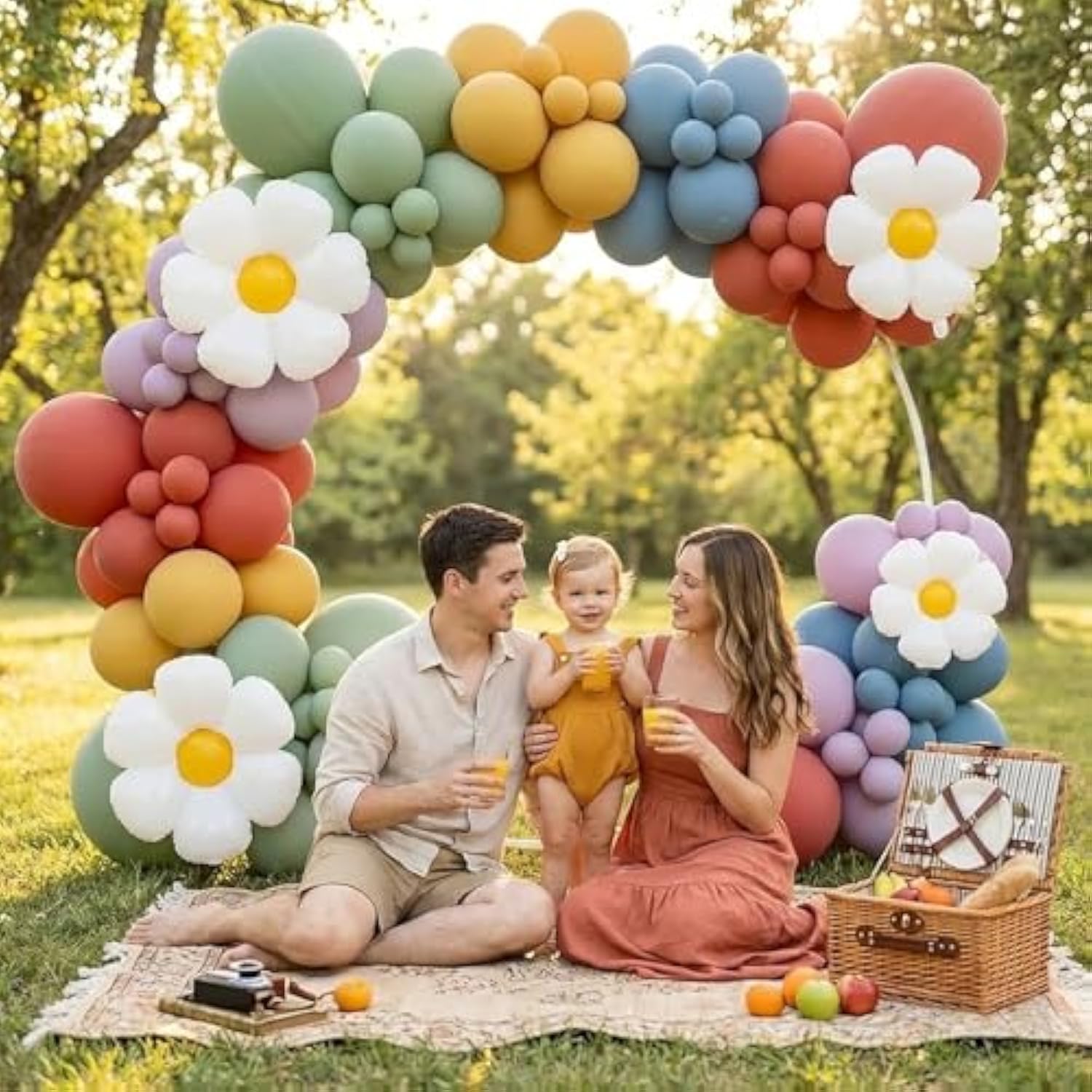 Groovy Daisy Balloon Arch Boho Balloon Garland Kit Pastel Red Blue Green Purple Balloons With Daisy Flower Balloon For For Boho Baby Shower Flower Groovy One Two Birthday Party Decorations