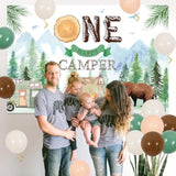One Happy Camper Birthday Decorations For Kids Green 1St Forest Jungle