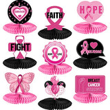 9 Pcs Breast Cancer Awareness Honeycomb Centerpiece Breast Cancer Decor
