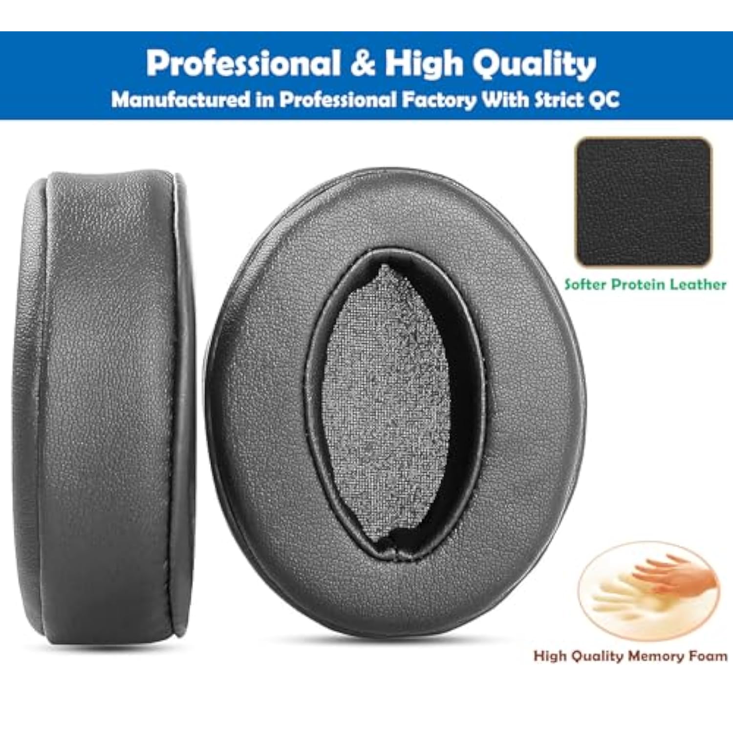 Professional Earpads Cushion Replacement Compatible With Jvc Ha-S87Bn Ha-S88Bn Ha-S90Bn Ha-S78Bn Headphones Ear Pads With Skin-Friendly Leather And Memory Foam