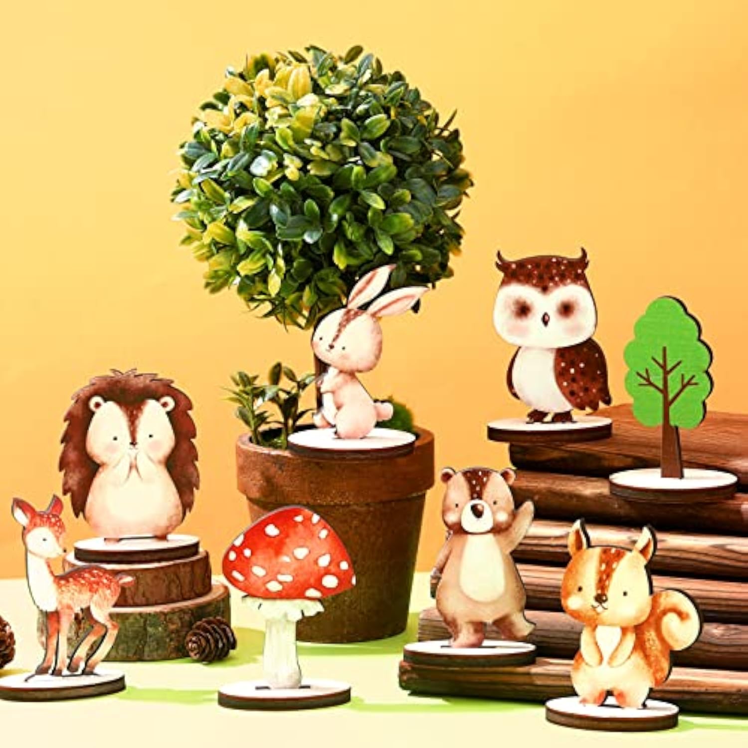 16 Pcs Woodland Animals Wood Table Centerpieces Forest Animals Cutout