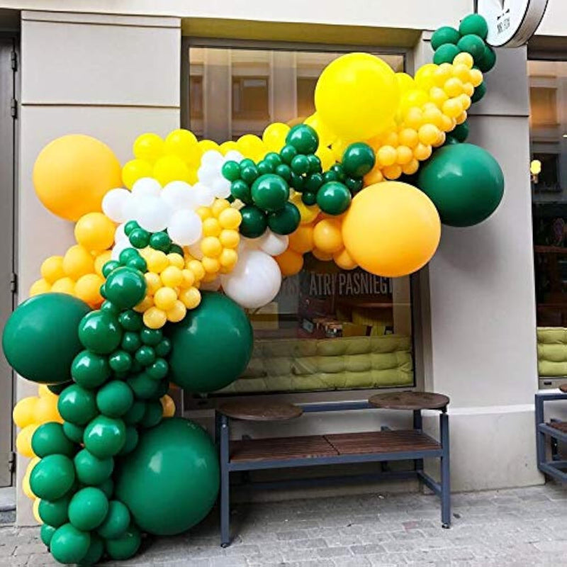 Retro Green Yellow Balloon Garland Arch Kit, 18 Inch,10 Inch, 5 Inch G