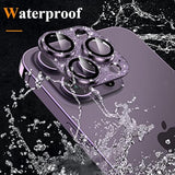 For Iphone 14 Pro/Iphone 14 Pro Max Camera Lens Protector, [4Th Gen New Bling Design] Glitter Shiny Diamond Metal Ring Tempered Glass Back Camera Screen Protector Lens Cover (Purple)