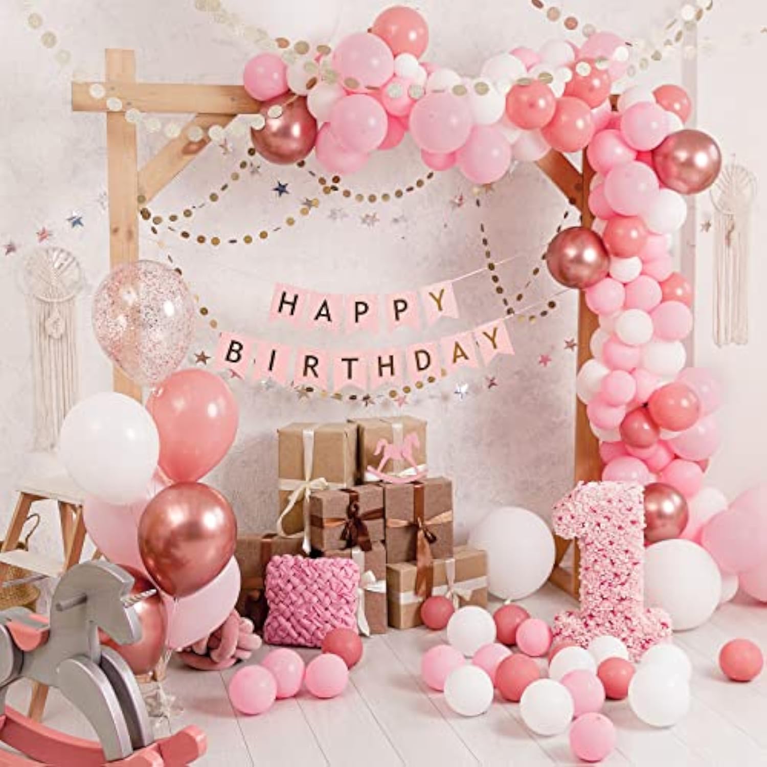 Pink Balloons 129Pcs Light Pink Balloons Different Sizes 18 12 10 5 In