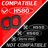 Hs80 Ear Pads Compatible With Hs80 Headset I Thicker Enhanced Memory Foam - More Breathable Mesh