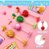 Valentines Day Gifts For Kids - 24 Pack Valentines Stationery Sets With Flamingo Ostrich Ballpoint Pens Valentines Day Card For Kids School Classroom Exchange Gifts Party Favors, Classroom Prizes