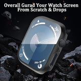 6 Pack Apple Watch 45mm Case Series 7-9 Tempered Glass Full Coverage