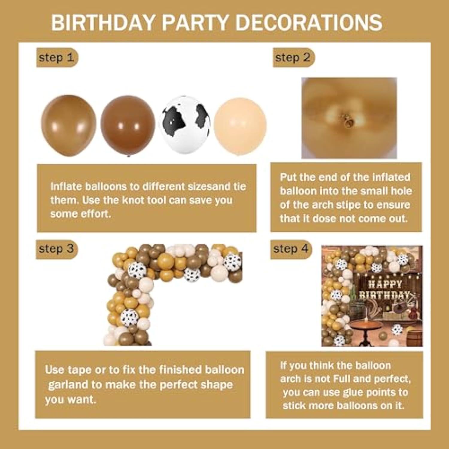 Wild West Cowboy Party Set Balloon Arch Garland Western Backdrop Balloons