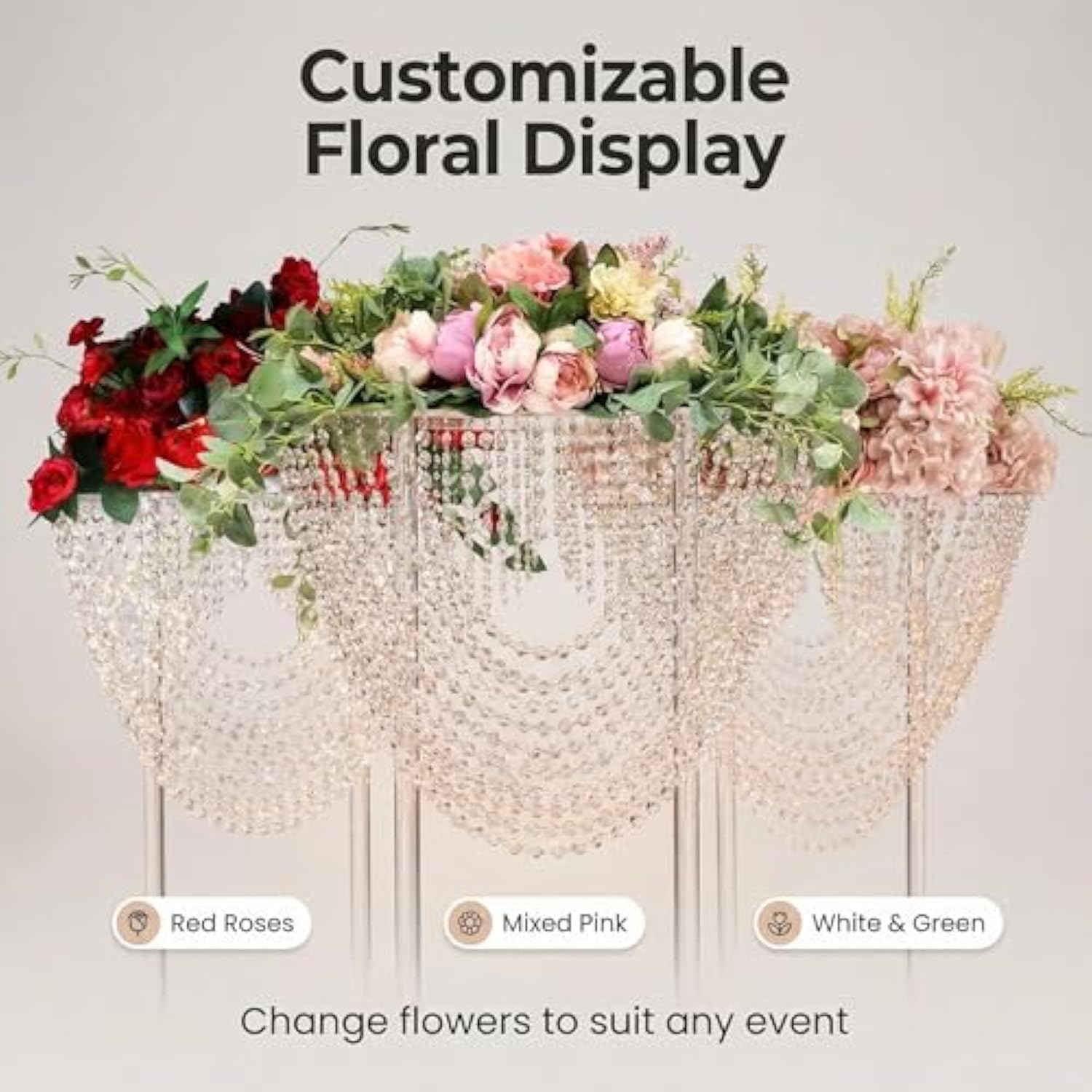 Wedding Decorations Party Decorations Event Decor Acrylic Wedding Centerpiece Flower Stand (Acrylic, Tall 80*60Cm)
