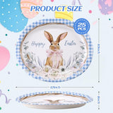 25Pcs Easter Oval Paper Plates - 10" x 12" Large Disposable Party Plates for Easter Party Supplies