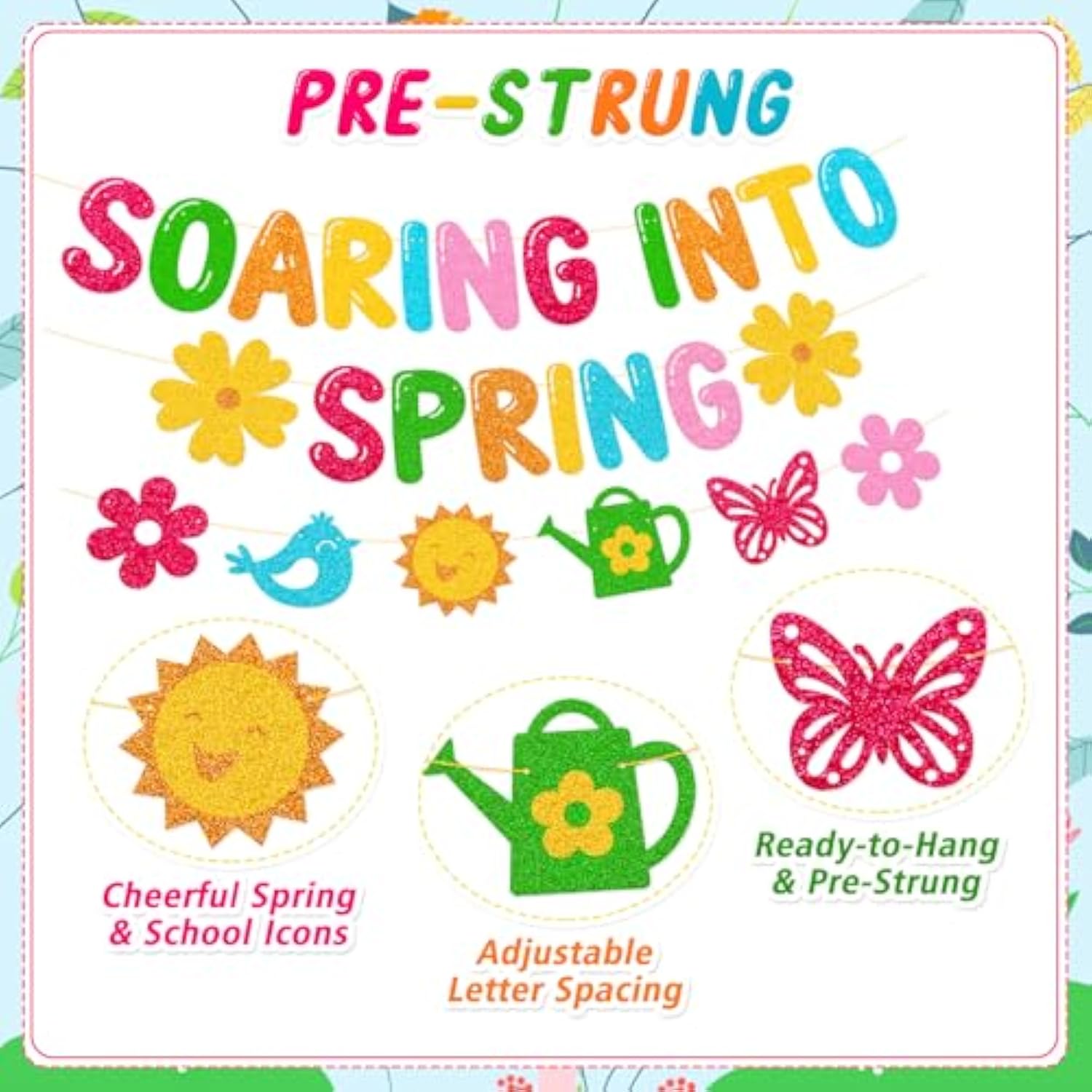 Soaring Into Spring Banner School Classroom Spring Party Decorations For Student Children Teacher Celebrating Happy Spring Party Supplies