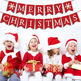 Merry Christmas Banner Sign For Fireplace Decor - Wall Decor & Cubicle Hanging - Indoor Farmhouse Christmas Decor