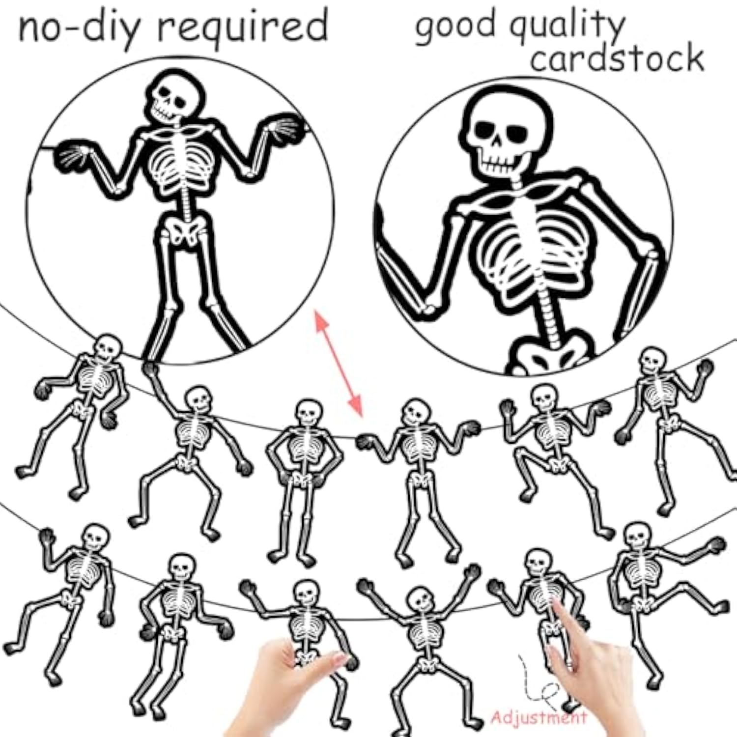 Halloween Skeleton Banners 2PCS Skull Cutout Dancing Bones Party Decorations Supplies