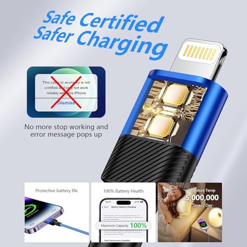 9FT USB A to Lightning Cable Compatible with iPhone 14/14 Pro/14 Pro Max/13/12/11/XR/XS/X/8 Plus/7/6/6s,9 Foot 3.1A Long iPhone Charger Cord Fast