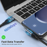 90 Degree Usb C Cable 6.6Ft/2M, 240W Usb C Charging Cord, Right Angle Usb C Ma