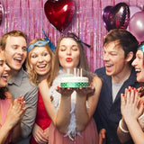Pink Tinsel Curtain Party Backdrop 2-Pack Glitter Foil Fringe Decorations