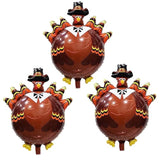 Turkey Balloons 3Pcs Thanksgiving Foil Balloons Fall Harvest Party Decorations Set