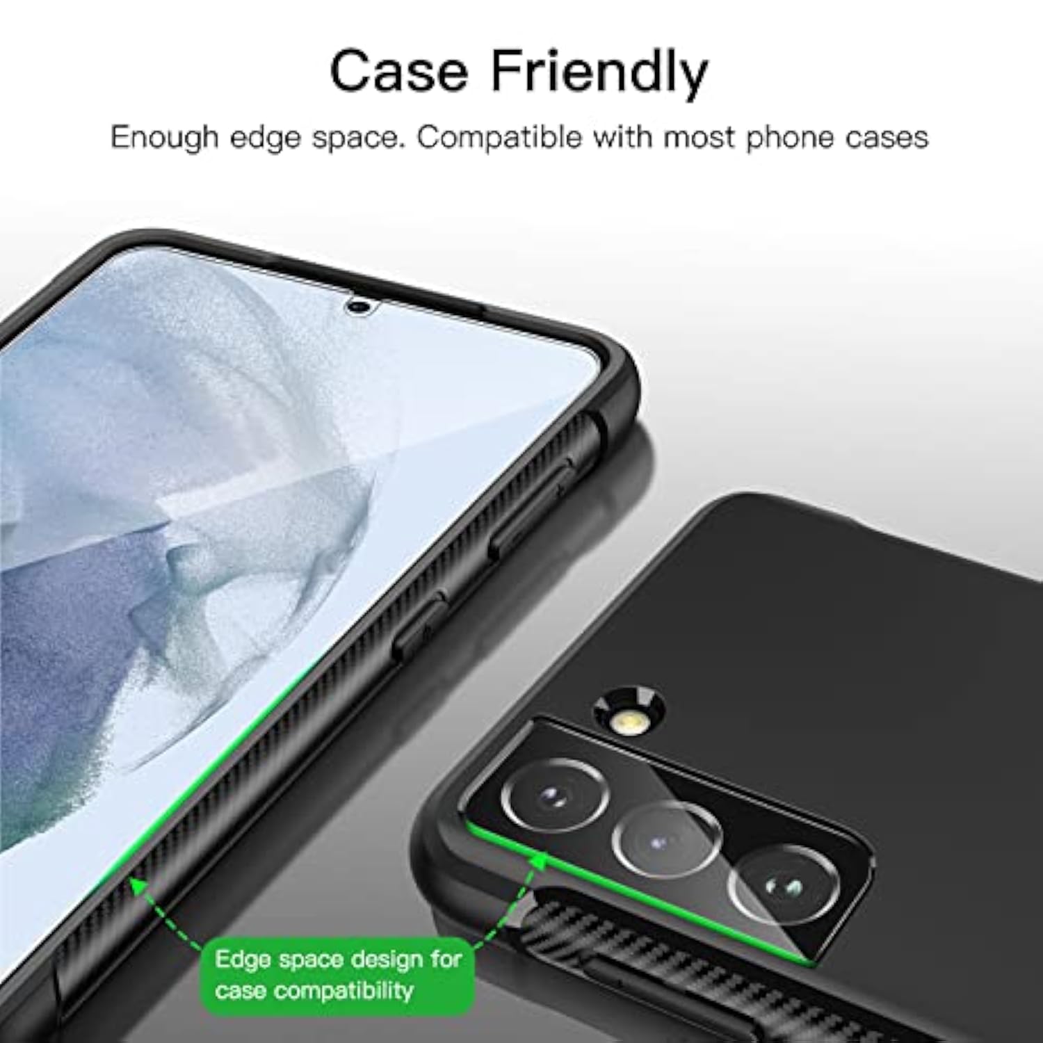 JETech Screen Protector for Samsung Galaxy S21 Plus 6.7-Inch with Camera Lens Protector, Easy Installation Tool, Tempered Glass Film, HD Clear, 2-Pack Each