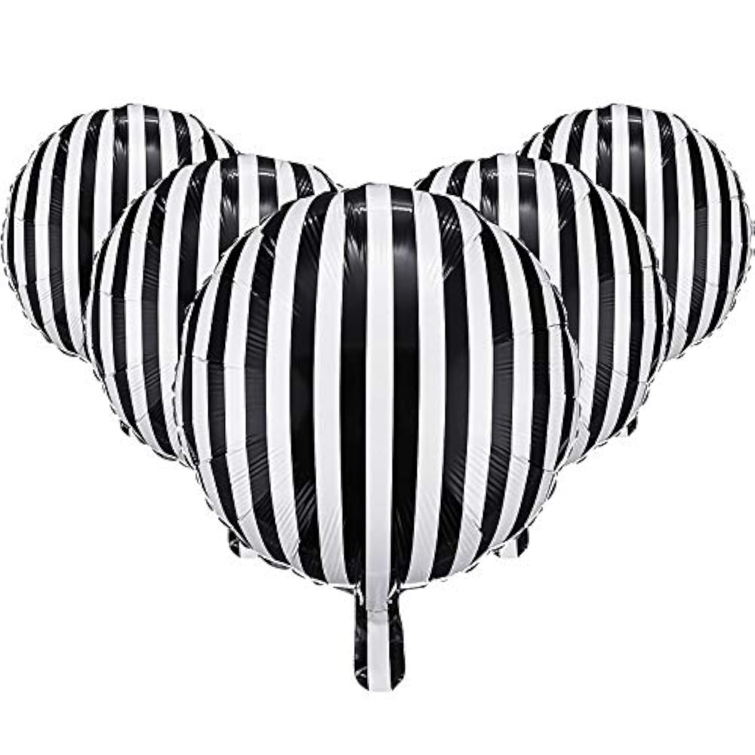 12 Pieces 18 Inch Black And White Striped Balloons Decoration Foil Aluminum Helium Balloons For Birthday Party, Baby Shower, Halloween, Ceremonies, Holiday Parties Decoration