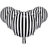 12 Pieces 18 Inch Black And White Striped Balloons Decoration Foil Aluminum Helium Balloons For Birthday Party, Baby Shower, Halloween, Ceremonies, Holiday Parties Decoration