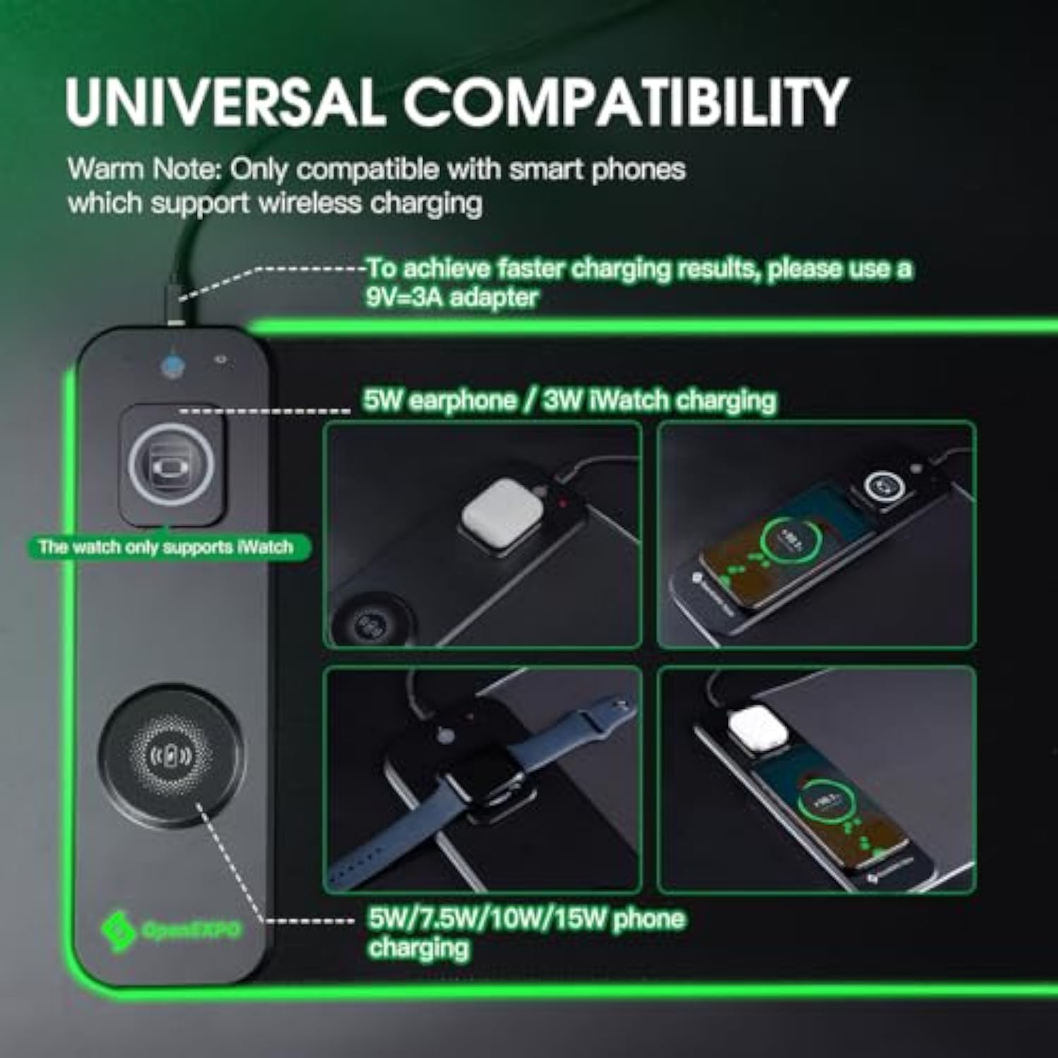 M15Wr Wireless Charging Rgb Gaming Desk Mat/Mouse Pad, 3 In 1 Wireless Charging, 15 Rgb Light Modes (Sound Pickup Mode, Power Failure Memory Function), 31.49" X 11.81" Non-Slip Rubber Base