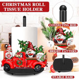 Christmas Paper Towel Holder Large Christmas Gnome Truck Kitchen Decor Accessories Metal Paper Towel Holder Stand Xmas Farmhouse Rustic Indoor Home Bathroom Kitchen Living Room Decor For Countertops