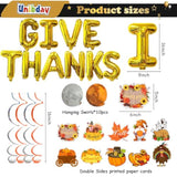 30 Pcs Give Thanks Balloons Banner Gold Foil Fall Friendsgiving Thanksgiving Party Decor
