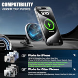 Magsafe Car Mount Charger, 15W Fast Charging Strong Magnetic Phone Holder, Air Vent/Dashboard Wireless Charger For Iphone 16/15/14/13/12 Accessories