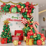 Christmas Balloon Garland Arch Kit, Red Green Gold Christmas Party Decor