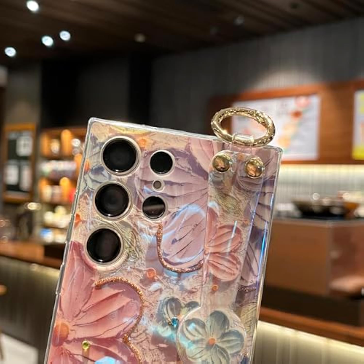 For Samsung Galaxy S25 Ultra Case 6.9" With Wrist Strap Imd Cute Cartoon Flower Pattern Design Silicone Shockproof Protective Phone Cases For Girls & Women - Colour Oil Painting Flowers