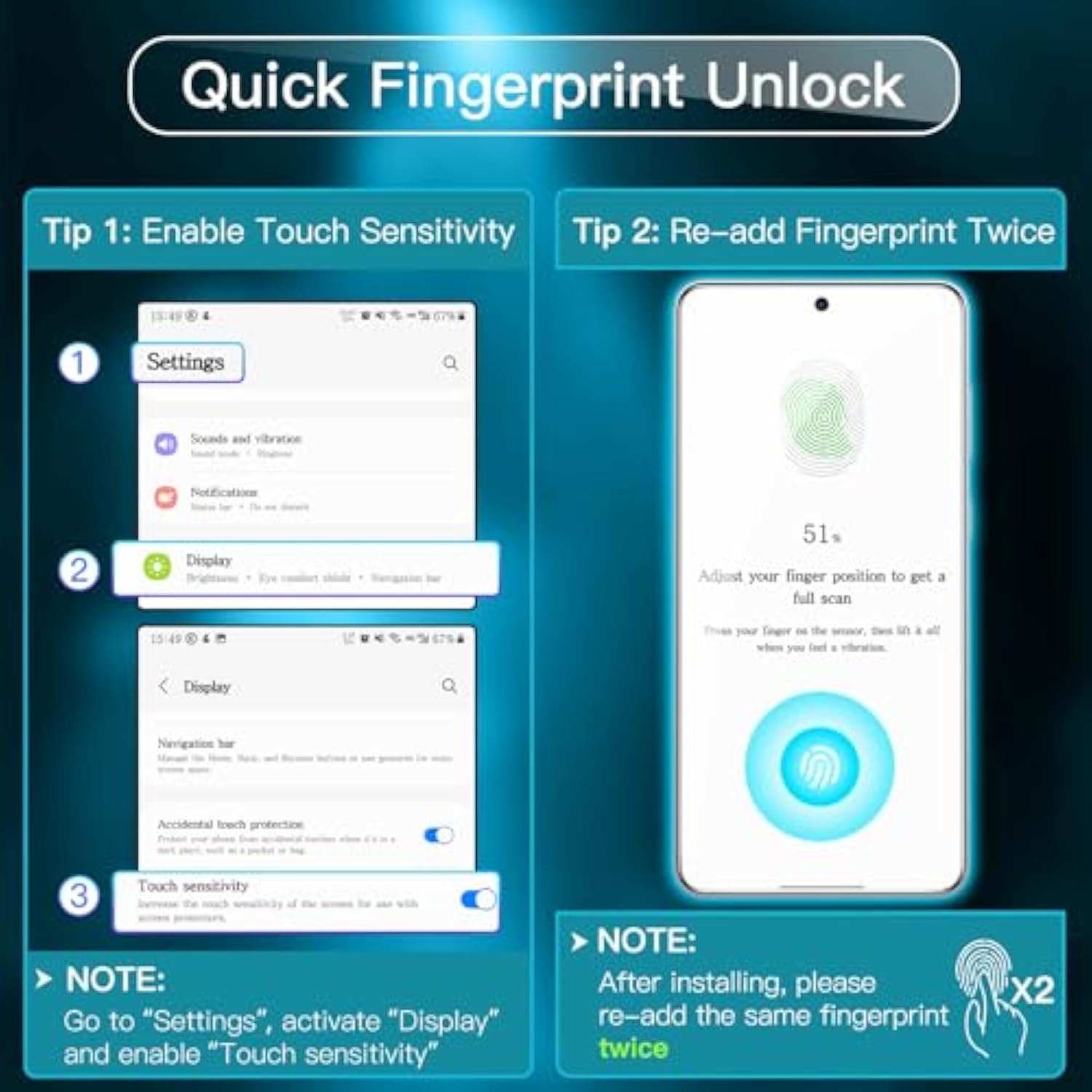 JETech Screen Protector for Samsung Galaxy S25 Edge with Camera Lens Protector, Tempered Glass Film, Fingerprint ID Compatible, HD Clear, 2-Pack Each