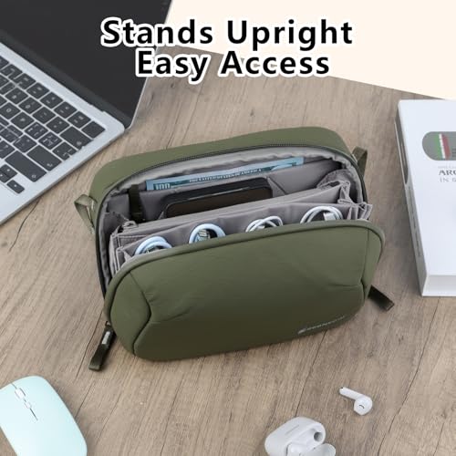 Electronic Organizer Travel Accessory Tech Pouch Waterproof Carrying Case For Accessories Charger, Adapter, Cables, Power Bank With Removalbe Shoulder Strap