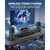 Portable Bluetooth Speaker, Ipx7 Waterproof Wireless Speaker With 24W Loud Stereo Sound, Active Extra Bass, Bluetooth 5.3, Rgb Lights, Dual Pairing, Up To 30H Playtime For Home, Outdoor, Party