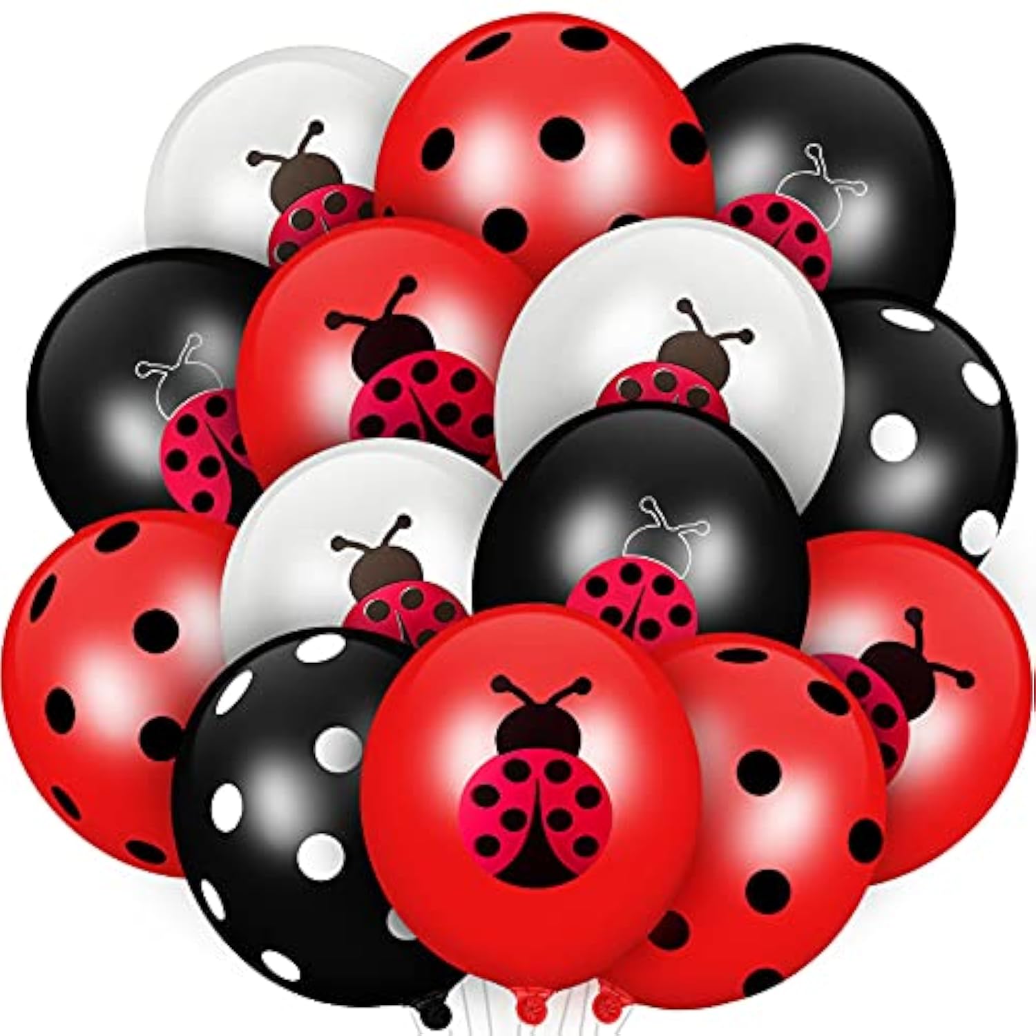 48 Pieces Ladybug Balloons 12 Inch Latex Balloons Black White Polka Dots Party Supplies For Ladybug Birthday Party Boys Girls Jungle Theme Birthday Decorations
