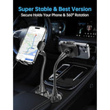 Cup Phone Holder For Car [Upgraded Adjustable Gooseneck & Firmly Stable] Car Phone Mount Cell Phone Automobile Cradles For Iphone 16 And All 4-7 Inches Smartphone(Black)