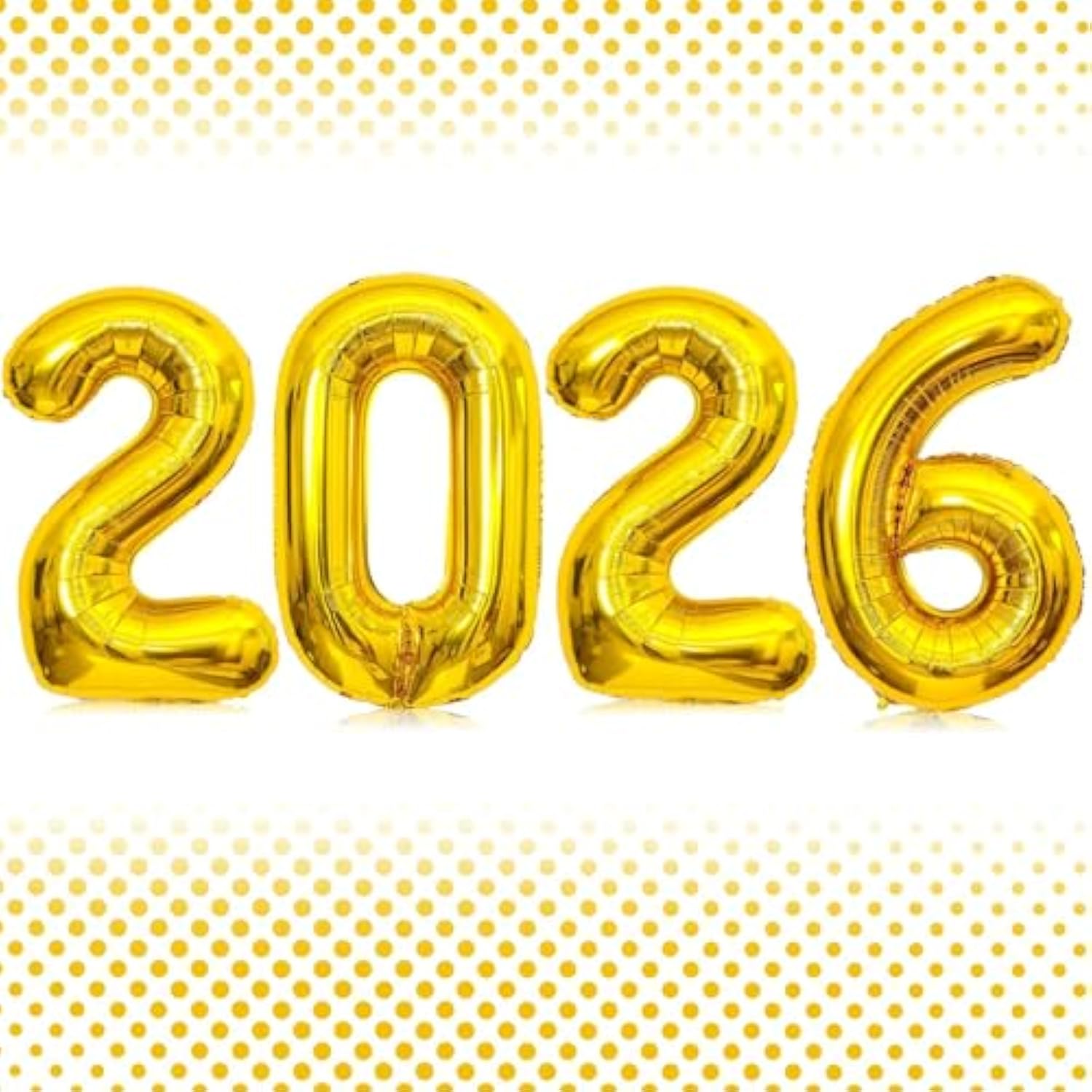 32 Inch Gold Number 2026 Foil Balloons for New Year Party Decorations